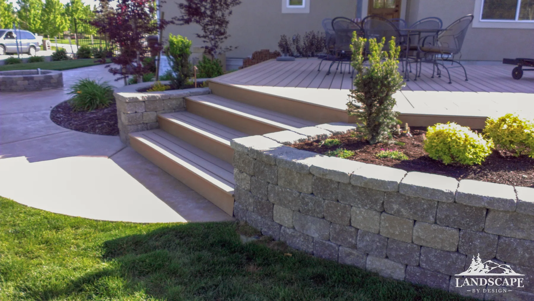 Craft/Hardscape/Decks/Deck Stairs And Stone Walls 2