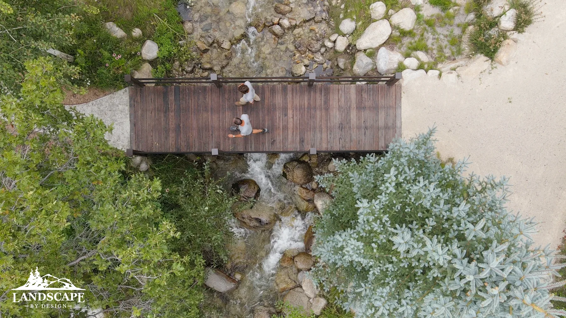 Craft/Structures/Bridges/People Walking On Bridge From Above
