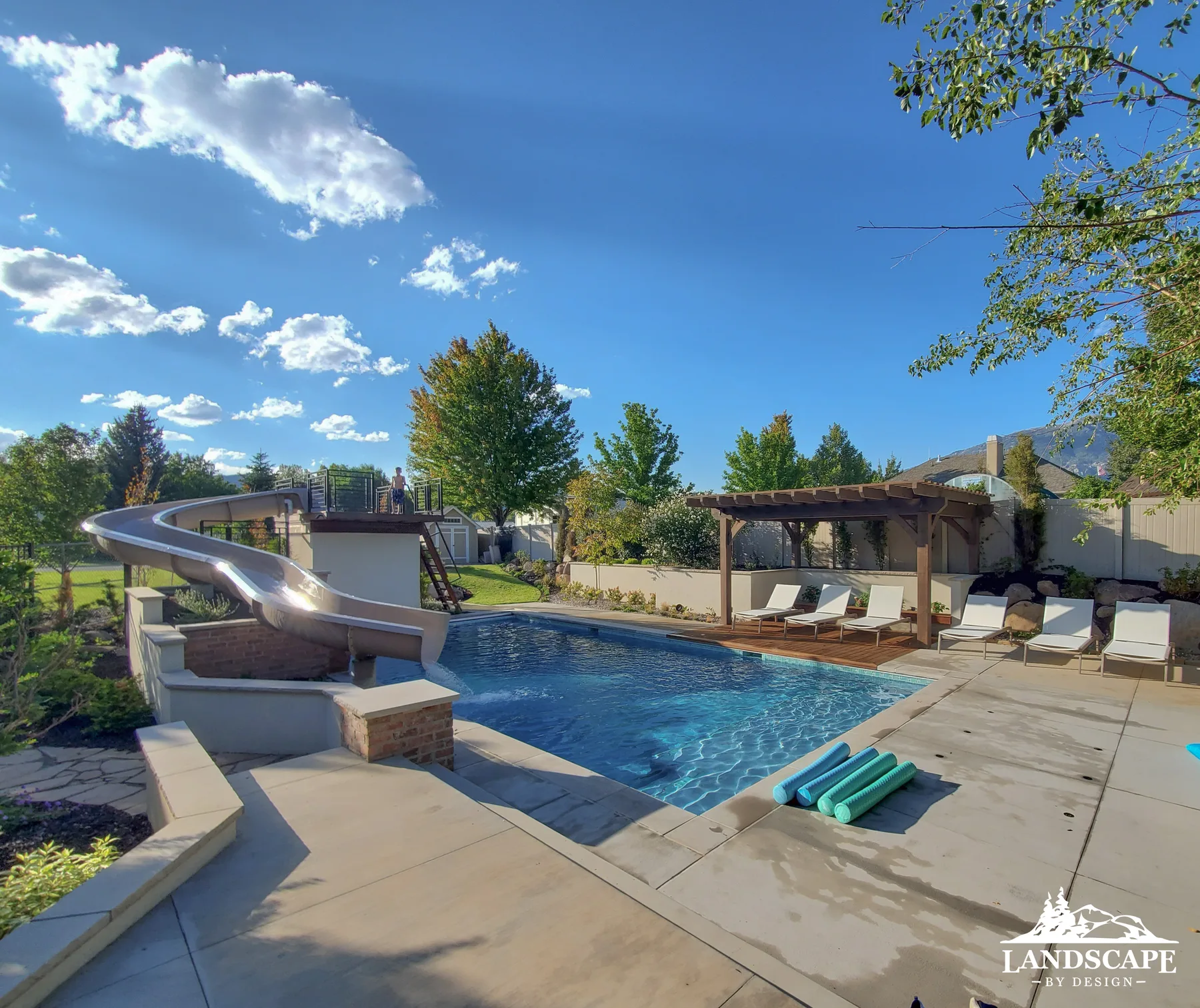 Craft/Water/Pools/View Of Pool Slide And Pergola