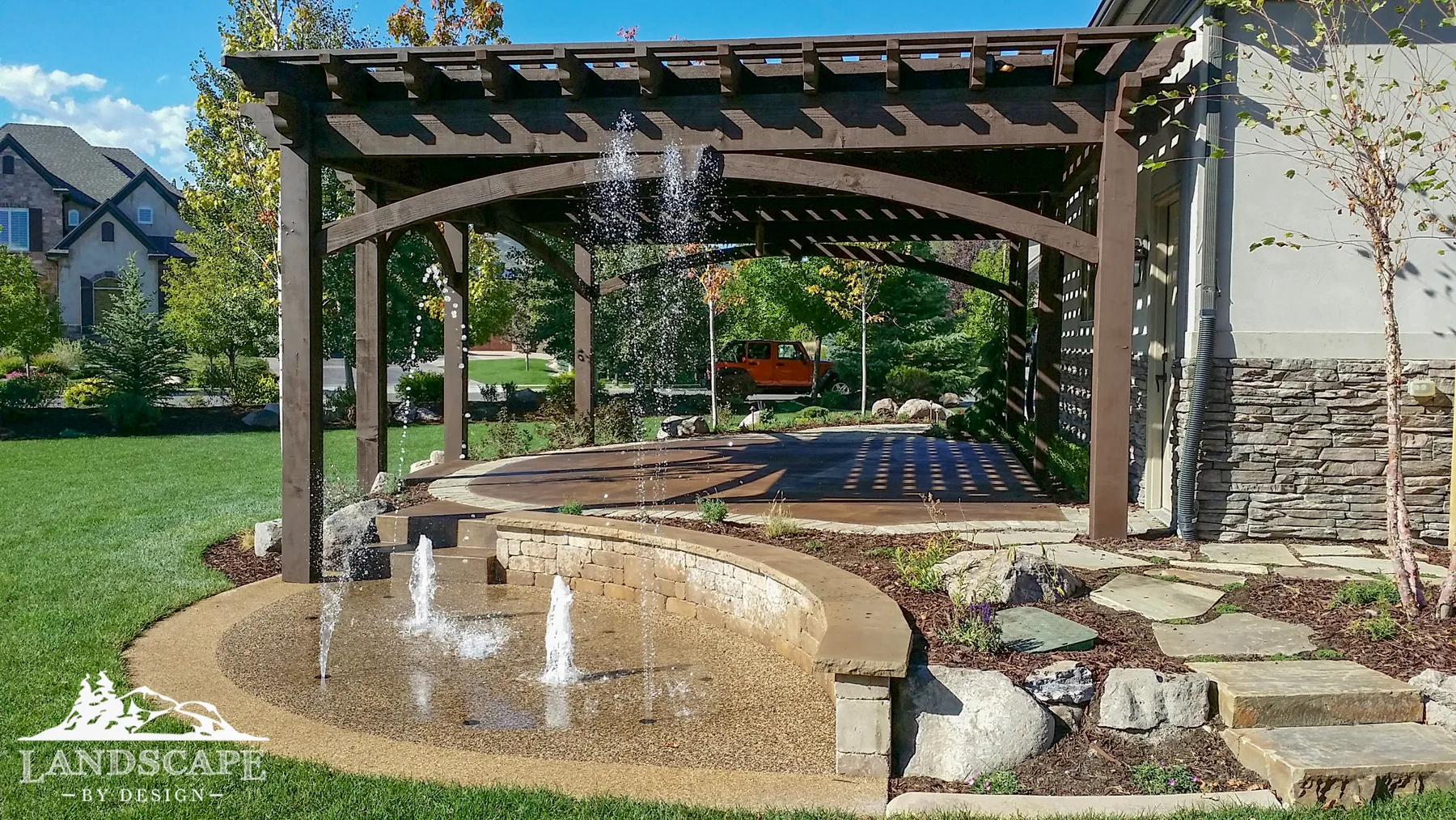 Craft/Water/Splash Pads/Corner Splashpad With Pergola