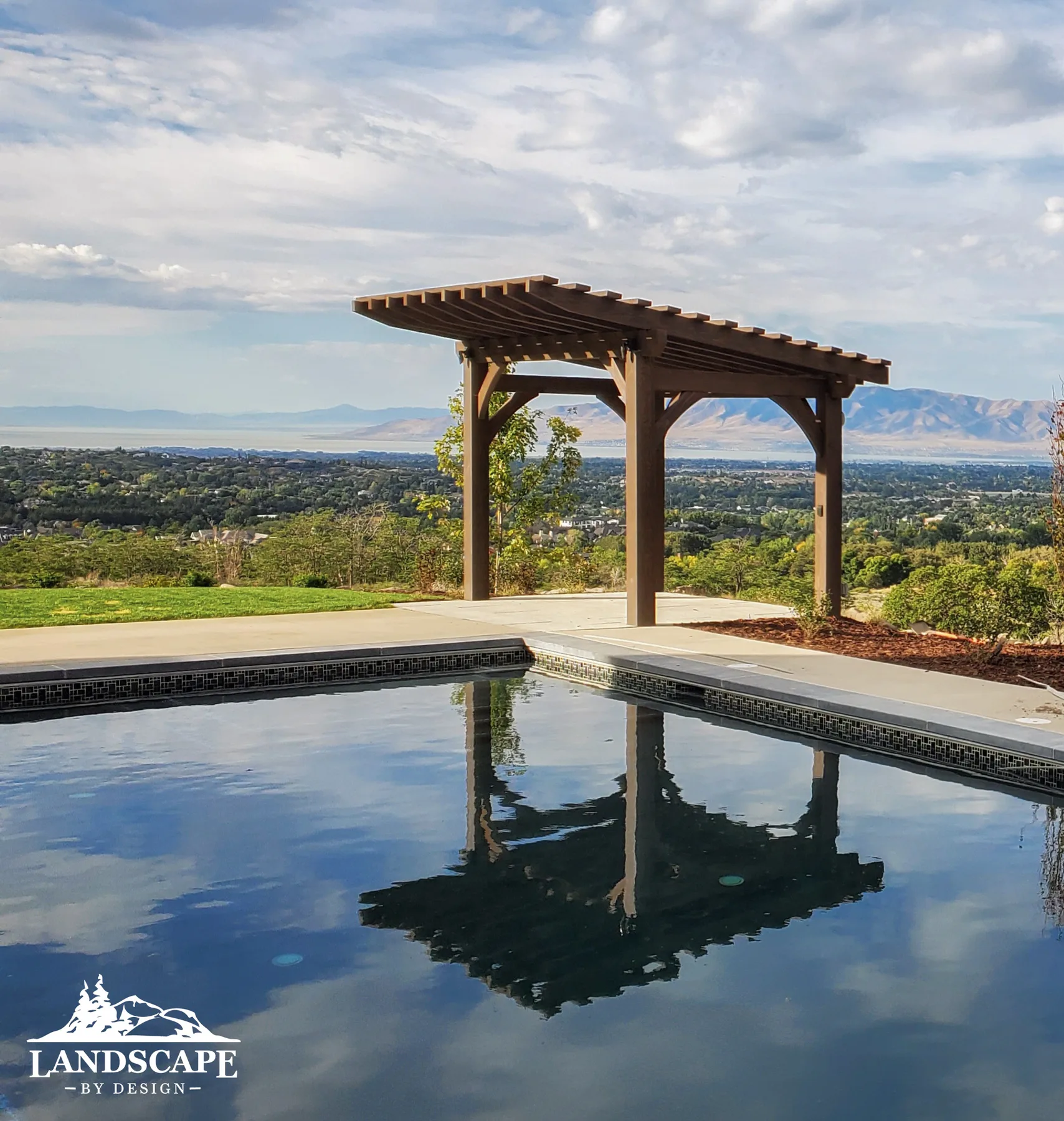 Pergola And Pool Overlooking Valley