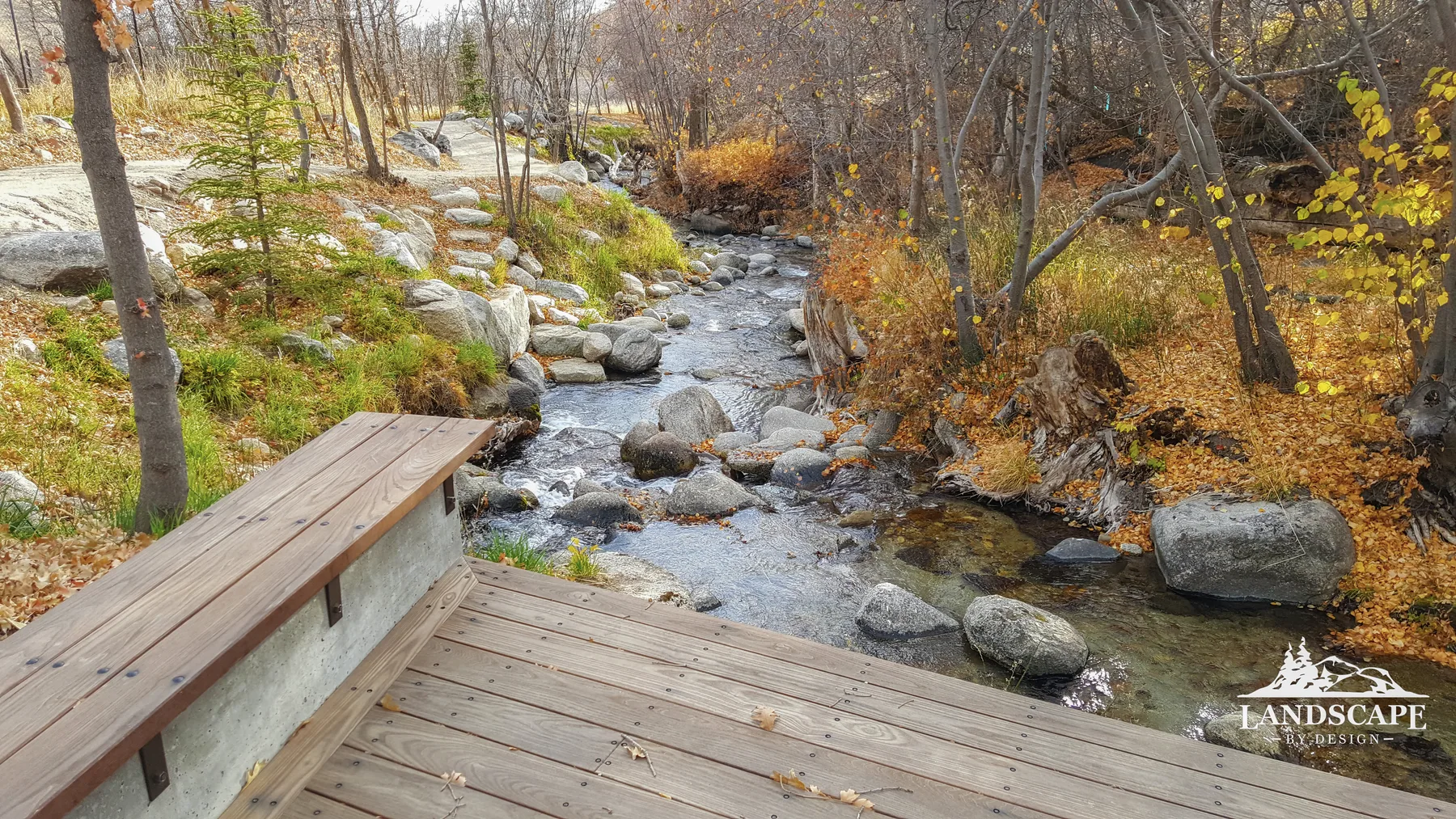 Bench Deck Over Stream