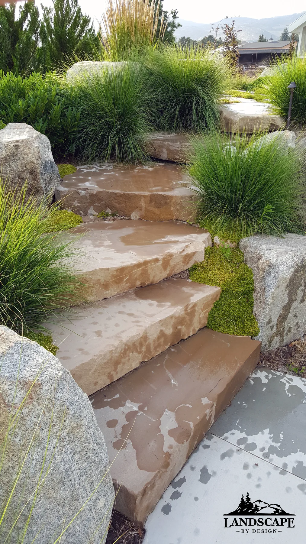 Curved Boulders Steps