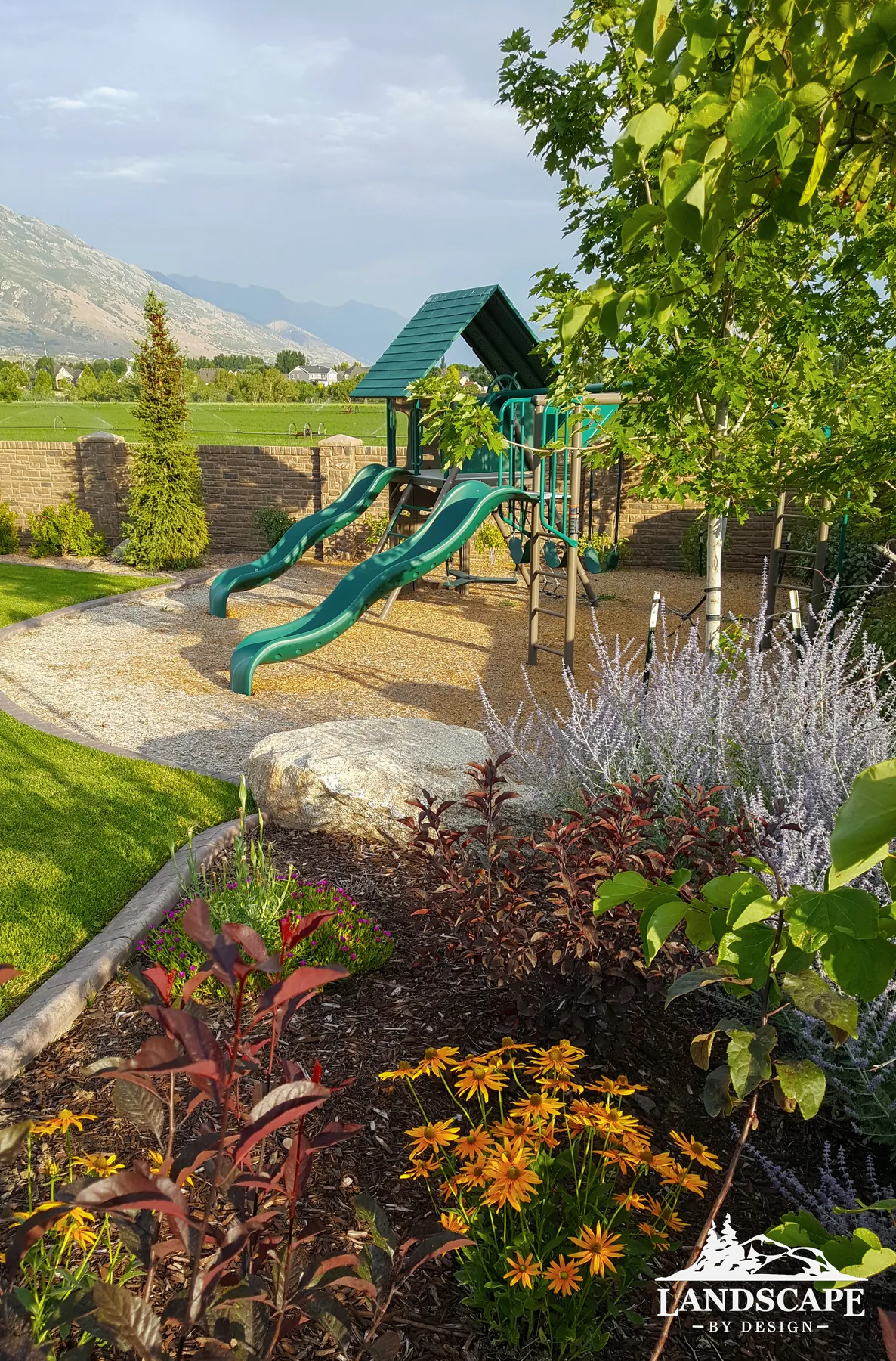 Swing Set And Plants