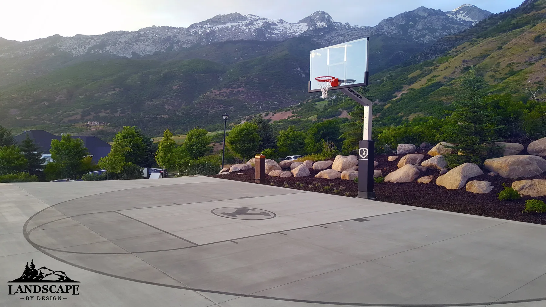 Paved Basketball Court With View