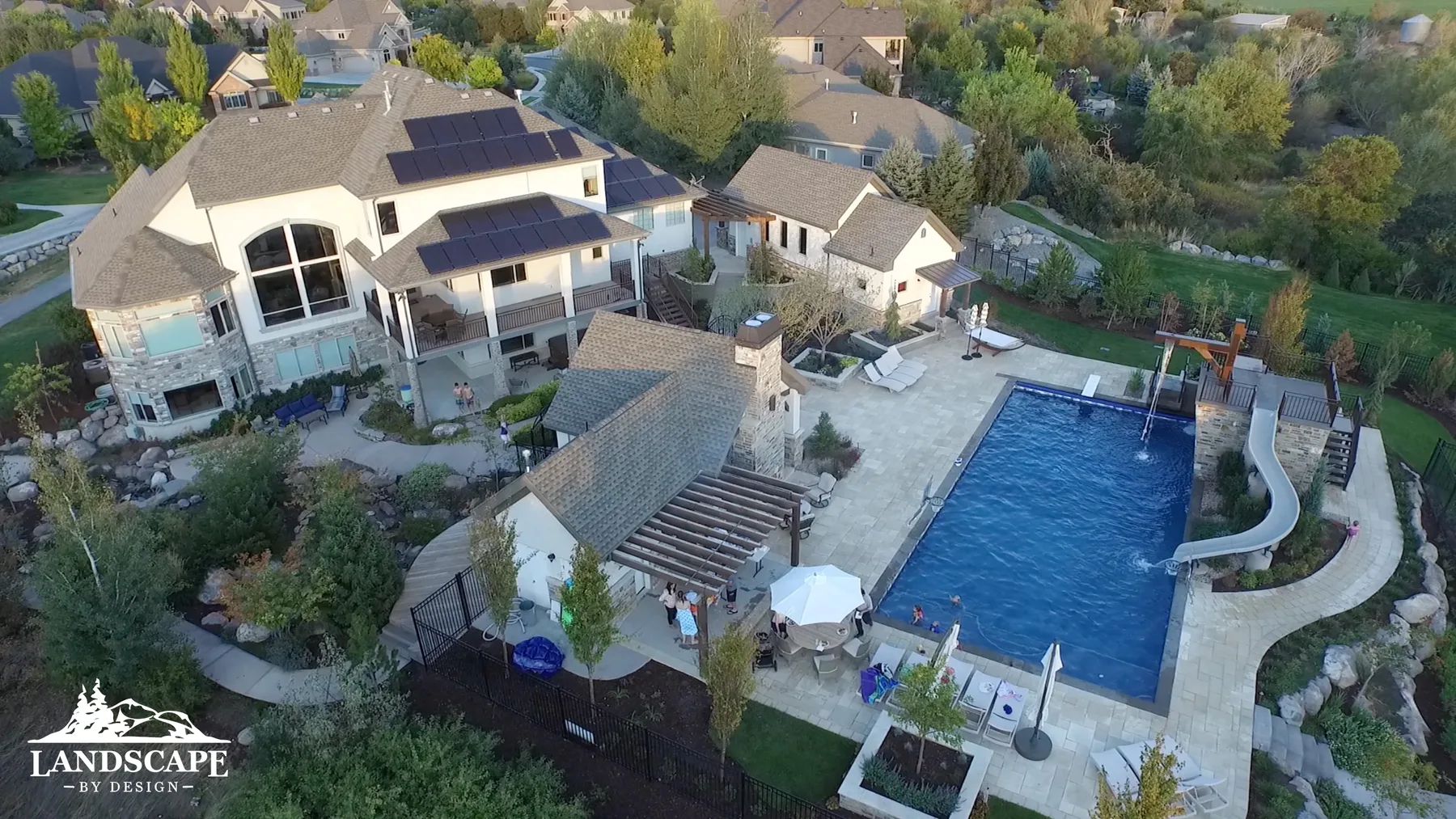 Hall Pool Aerial People