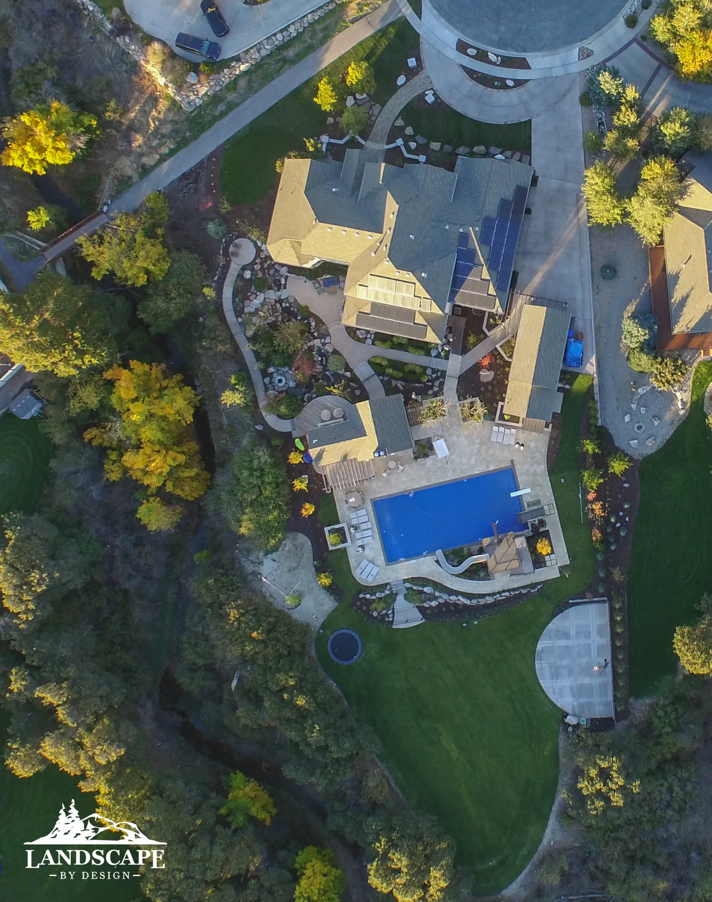 Overhead Backyard With Pool