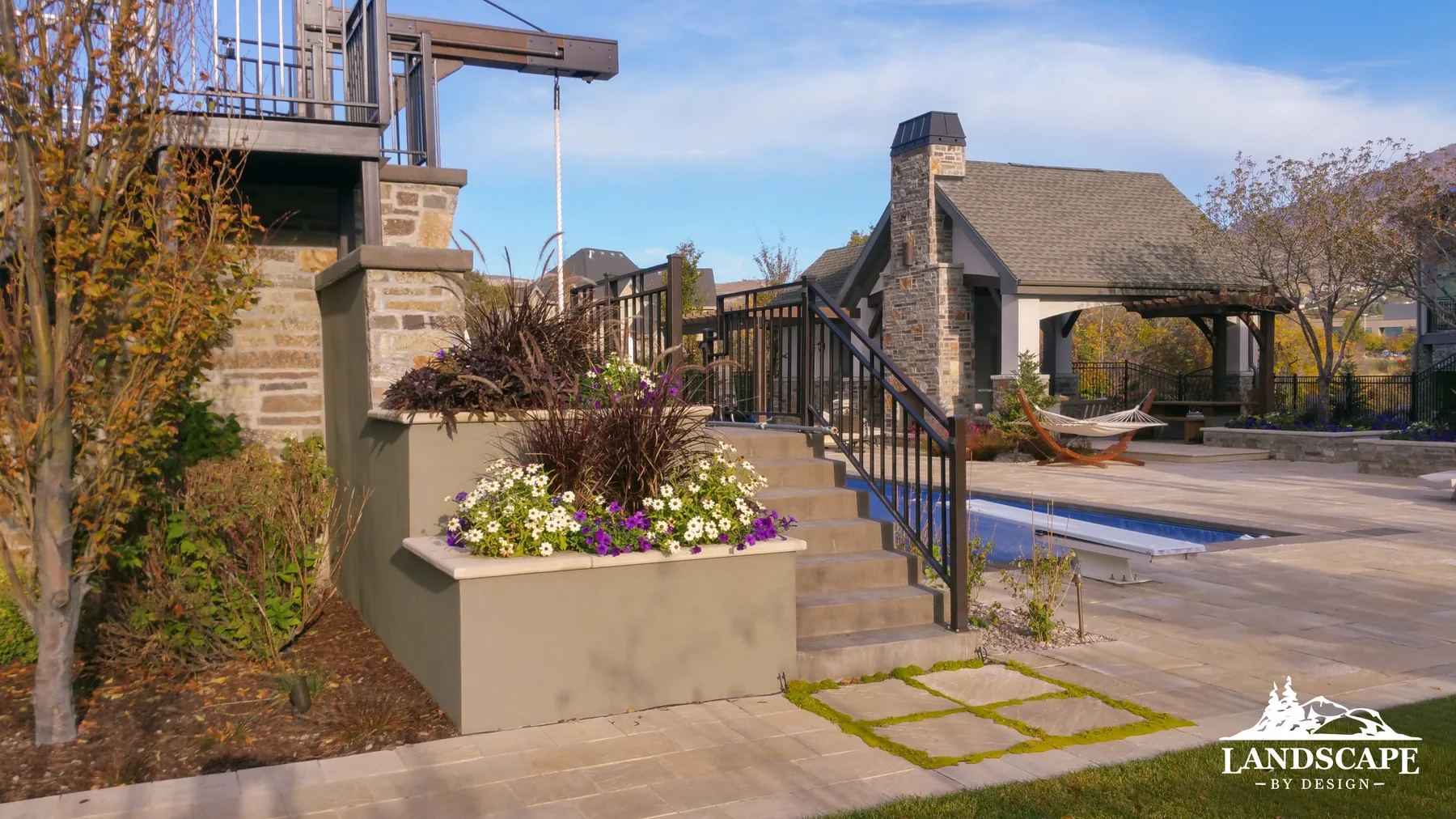 Stairs Planters Pool Rope Swing